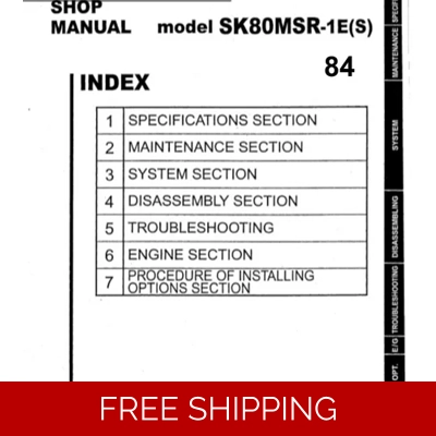 KOBELCO SK80MSR-1ES EXCAVATOR WORKSHOP MANUAL KOBELCO SK80MSR-1ES EXCAVATOR WORKSHOP MANUAL